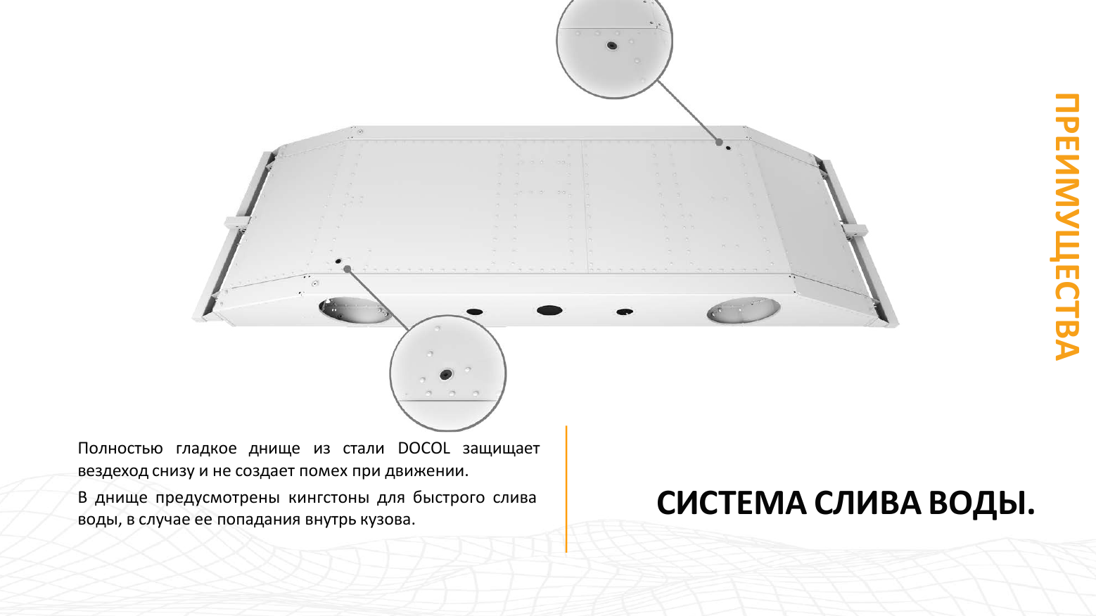 Преимущества Архант N - Система слива воды!